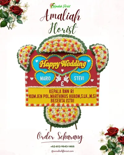 Karangan Papan Bunga Pernikahan belitung utara